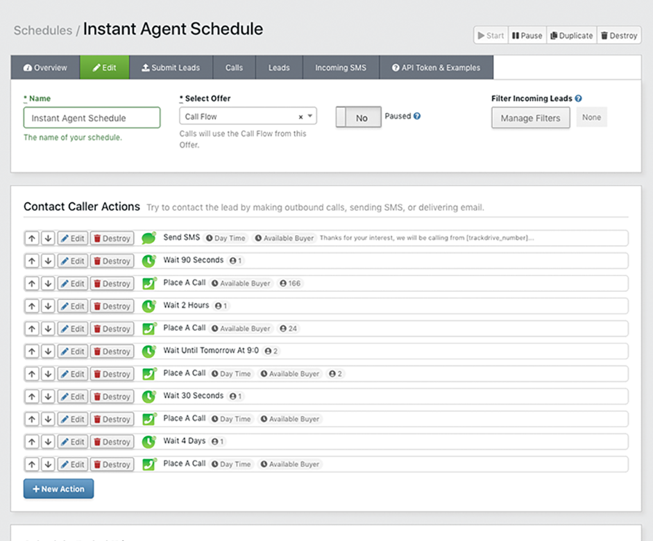 Trackdrive lead scheduler updated
